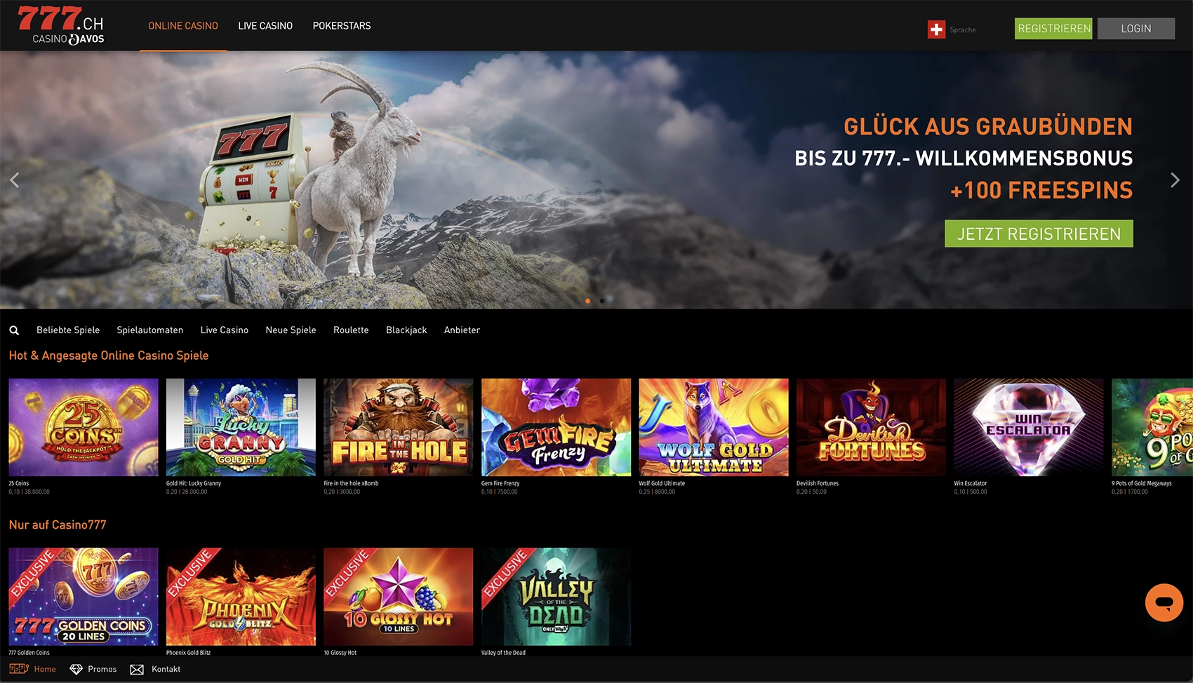 Casino777 Website Übersicht